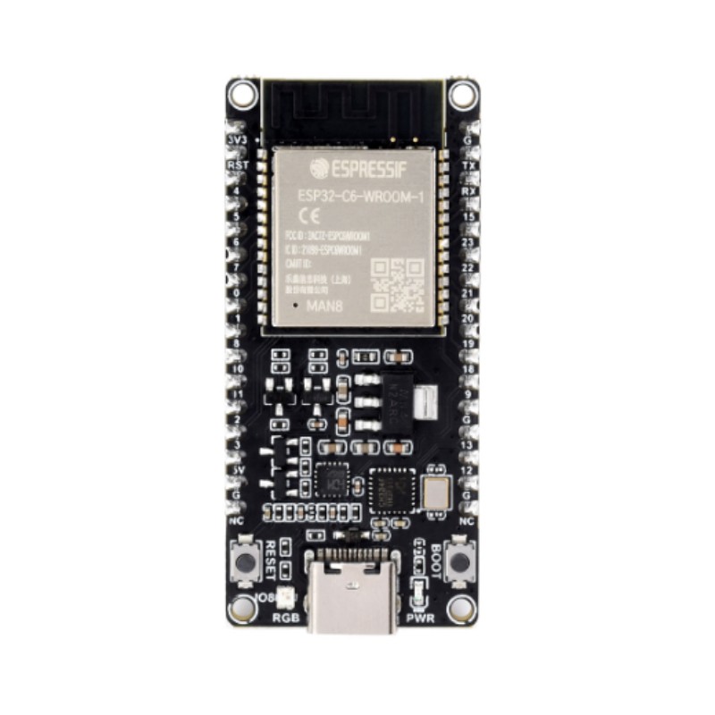 சோல்டர் பின்களுடன் ESP32-C6-DEV-KIT-N8-M